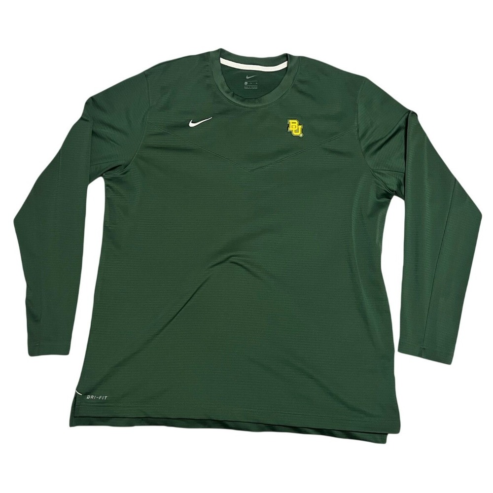 Nike On Field Dri Fit Baylor Bears Coaches Long-Sleeve Pullover, Men's XL